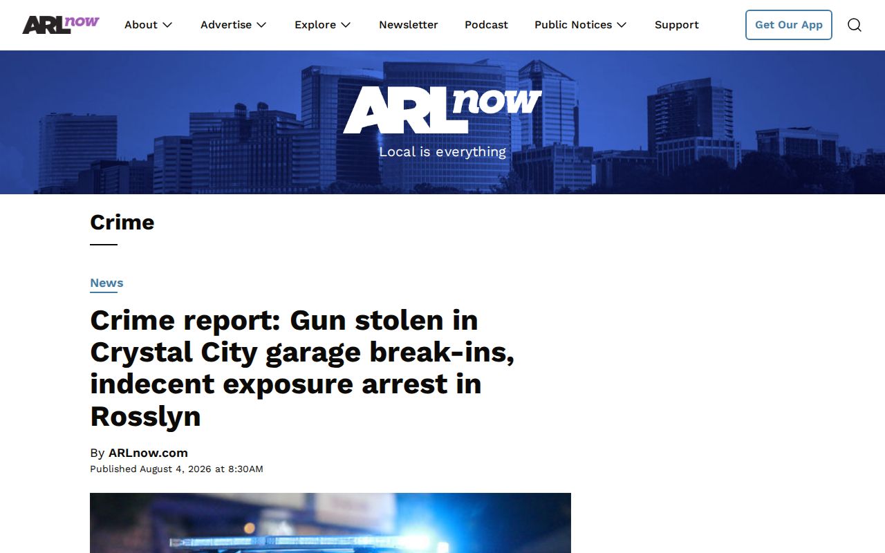 ARLnow Arlington County crime reporting index